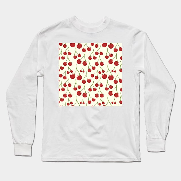 Cherry seamless pattern Long Sleeve T-Shirt by AnaMOMarques